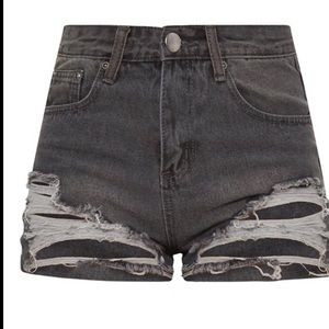 High waisted new gray ripped shots